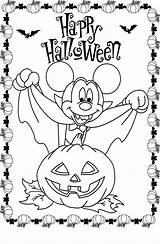 Halloween Coloring Mickey Pages Mouse Minnie Disney Color Sheets Printable Coloriage Frozen Dessin Colouring Vampire Kids Sheet Fall Pumpkin Imprimer sketch template