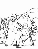 Jacob Esau Bible Reunite Sunday Giacobbe Forgives Jakob Ruler Sheets Dominical Religiocando Colorare sketch template