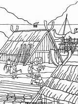 Coloriage Viking Village Gaulois Dessin Vikings Le La Les Imprimer Colorier Maison Tableau Choisir Un Drakkar Gratuit Série Enfant Coloriages sketch template