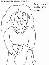 Jesus Coloring Water Pages Into Wedding Bible Wine Turns Clipart Turn Print Convert Color App Cana Getcolorings Popular Book Marriage sketch template