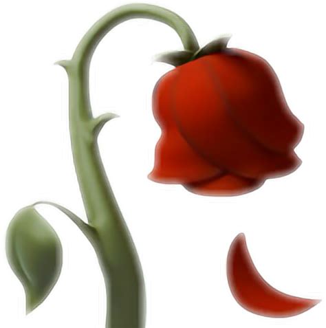 Emoji Rose Rosa Ios10 Whatsapp Red Love Flower Flor Flo