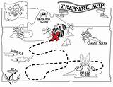 Treasure Pirate Map Kids Coloring Maps Pages sketch template