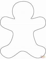 Gingerbread Man Blank Template Coloring Printable Pages Christmas Templates Supercoloring Printables Men sketch template