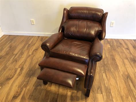 sold hancock moore leather recliner modern  vintage