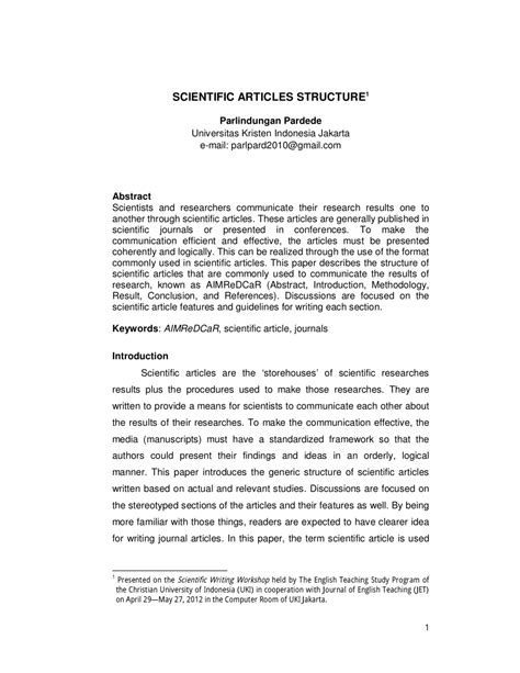 scientific articles structure