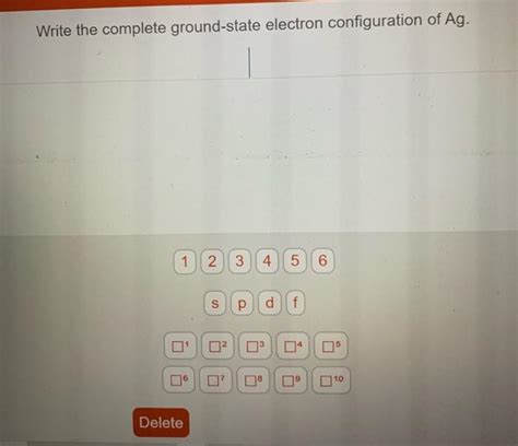 write  complete ground state electron configuration   frank  schmitt