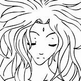 Aphrodite Coloring Stunning Hair Beautiful sketch template