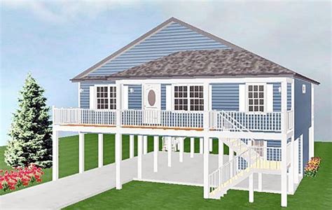 elevated piling  stilt house plans page    coastal home plans cute cottage beach