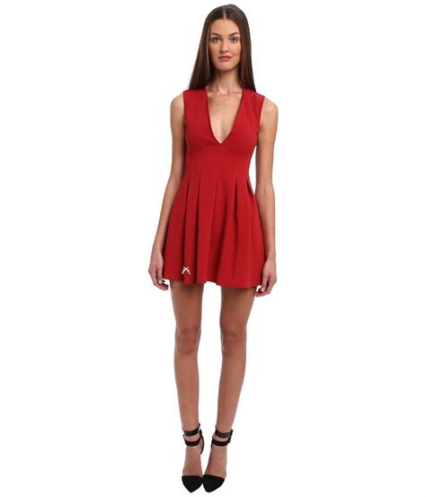 philipp plein dress passion red womens  knee sleeveless dress size md dresses