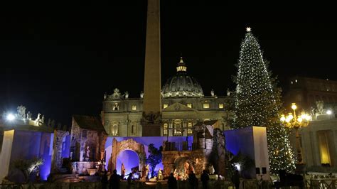vatican lights christmas tree  nativity