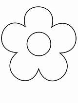 Flower Simple Coloring Pages Printable Flowers Easy Kids Print Getcoloringpages Shapes sketch template