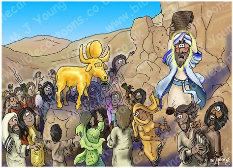 exodus  golden calf bible cartoons