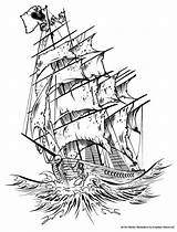 Tattoo Pirate Ship Drawing Sketch Ghost Line Designs Tattoos Sinking Outline Simple Pearl Realistic Sunken Drawings Hot Ships Compass Getdrawings sketch template