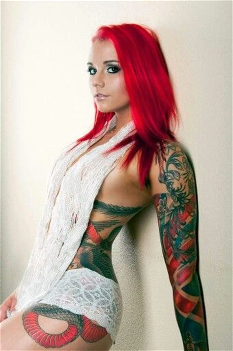 Red Hair Tattooed Girl Tattoo Model Tattooed Girls