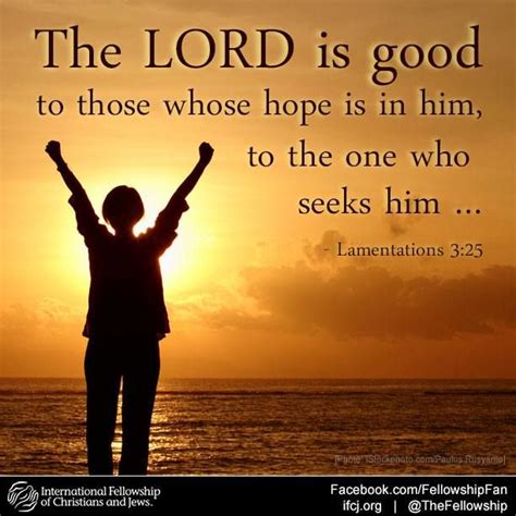 the lord is good to those whose hope is in him to the