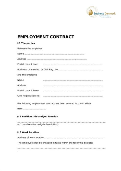 employment contract template word