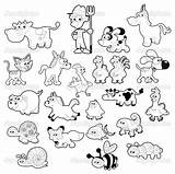 Coloring Farm Animals Pages Animal Kids Printable Color Sheets Preschool Family Collage Familia La Print Drawing Cartoon Cute Animales Stock sketch template