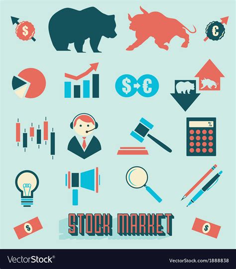 stock market icons  symbols royalty  vector image