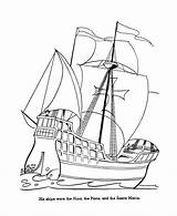Columbus Coloring Ships Pages Printable Scribblefun sketch template