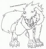 Wolf Anime Coloring Pages Howling Wolves Wings Lineart Pack Fighting Firewolf Moon Drawing Color Drawings Deviantart Getcolorings Girl Printable Animal sketch template