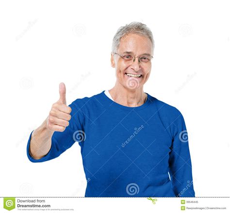 Mature Adult Showing Thumbs Up Stock Image Image Of Retired