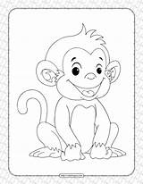 Monkey Coloring Pages Cute Whatsapp Tweet Email sketch template