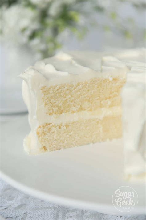 white cake recipe  scratch soft  fluffy sugar geek show