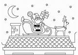 Toit Coloriage Roof Santa Coloring Sur Kleurplaat Dak Kerstman Claus Le Noel Para Colorear Dach Op Weihnachtsmann Tejado Dibujo Malvorlage sketch template