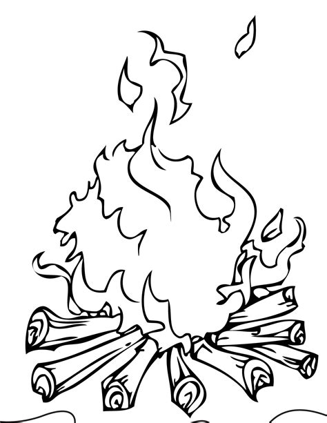 fire colouring pages clipart