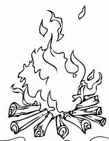 Campfire Coloring Fire Clipart sketch template