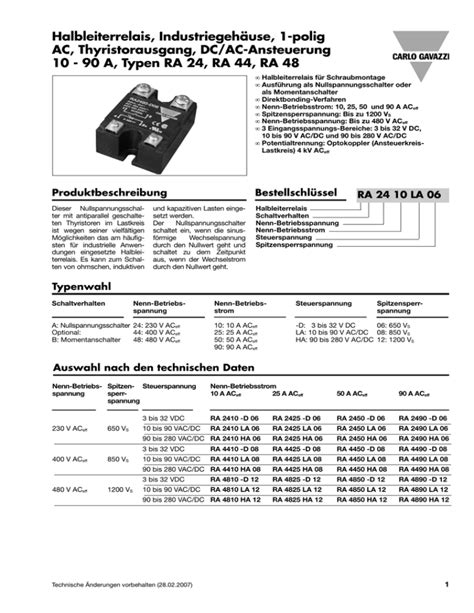 technisches datenblatt deutsch