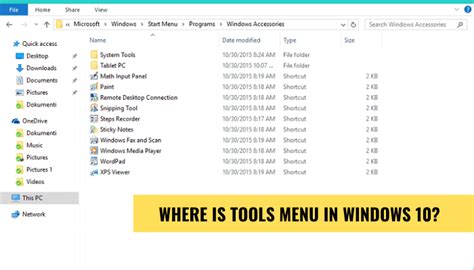 tools menu  windows