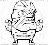 Wrestler Cartoon Luchador Lucha Libre Vector Coloring Clipart Cory Thoman Outlined 2021 sketch template
