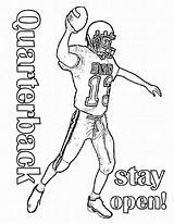 Coloring Football Pages Kids Printable Player Quarterback Alabama Print Auburn Color Nfl Crimson Tide Bowl Super Sheets Sunday Drawing Manning sketch template