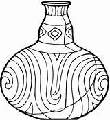 Coloring Pottery Pages Vase sketch template