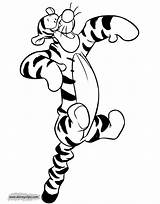 Tigger Coloring Pages Disneyclips Bouncing sketch template