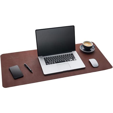gallaway leather desk pad dark brown     desk mat