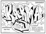 Graffiti Coloring Pages Letters Printable Adult Word Drawing Name Karma Inspirational Cool Kids Words Swear Sheets Adults Bubble Letter Book sketch template