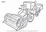 Combine Harvester Draw Sketch Step Drawing Tutorials Drawingtutorials101 Other Sketches sketch template