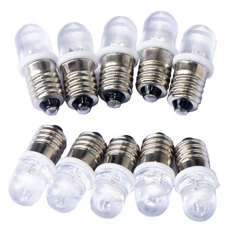 Gutreise 10pcs E10 4 5v Spot Ampoule Led Lampes Blanc Chaud 10pcs E10
