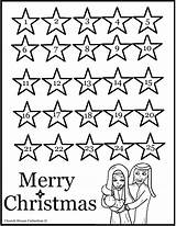 Advent Calendar Nativity Coloring Pages Christmas School Sunday Printable Stars Color Lesson Catholic Clipart Kids Colouring Calendars Religious Print Manger sketch template