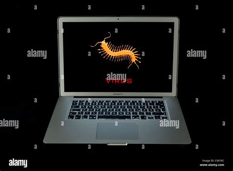 virus virus warning apple macbook pro laptop computer stock photo alamy
