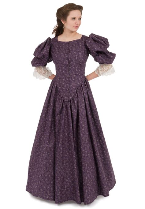 aileen victorian dress in midnight calico with black lace