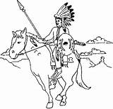 Indiani Indien Indiano Indians Cheval Farwest Malvorlage Indianer Pferd Plains Indios Persone Indiens Paginas sketch template