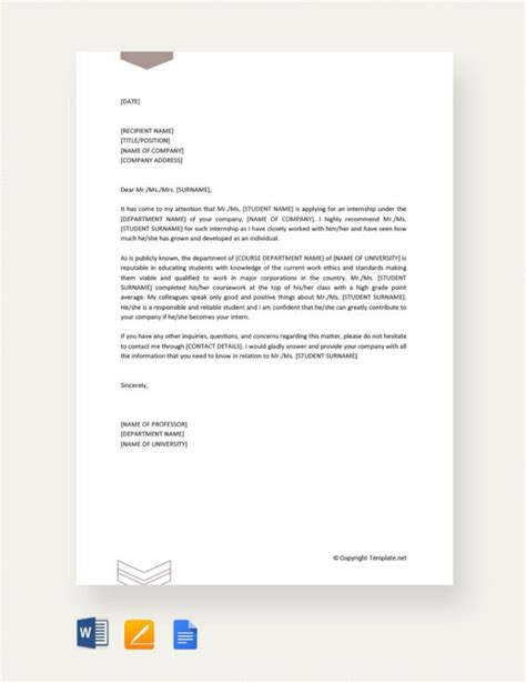 letters  recommendation  internship   letter
