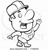 Clipart Construction Worker Waving Cartoon Thoman Cory Outlined Coloring Vector 2021 Clipground sketch template