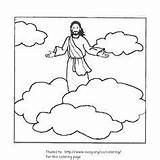 Jesus Coloring Ascension Heaven Clipart Bible Pages Alive Returning Rapture Ascends Kids School Crafts Sunday Template Coming Story Second Activities sketch template