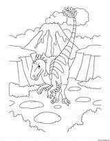 Volcano Velociraptor Feathered sketch template