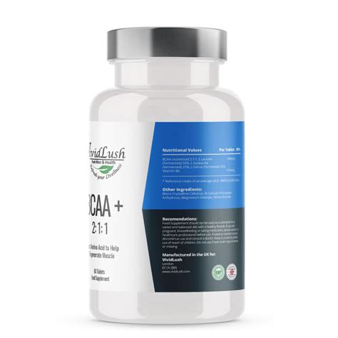 Bcaa 2 1 1 Amino Acids 1000mg Essential Muscle Supplement Vividlush