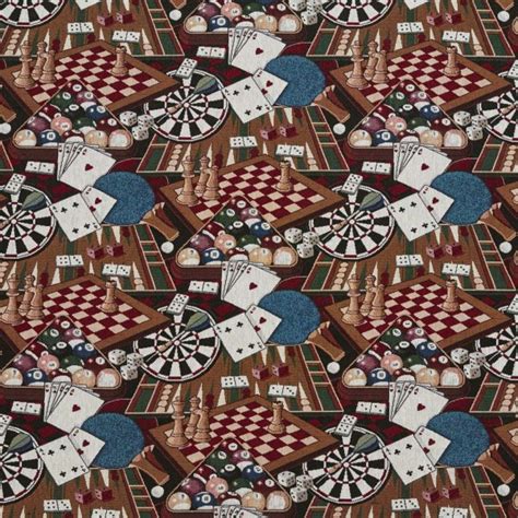 jz billiard themed chess darts dice  pool jacquard upholstery fabric